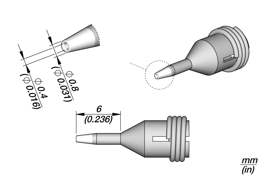 C360P001 - Through-hole Desoldering Tip Ø 0.4